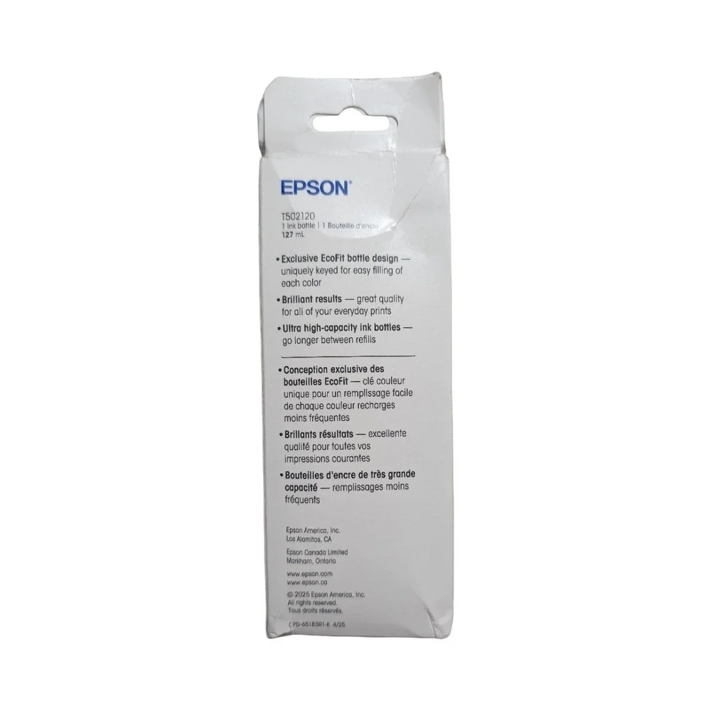 Cc8-N EPSON 502 Ink Bottle Exp 2025 (127ml) Black - (Sealed) Best By 3/2030‎